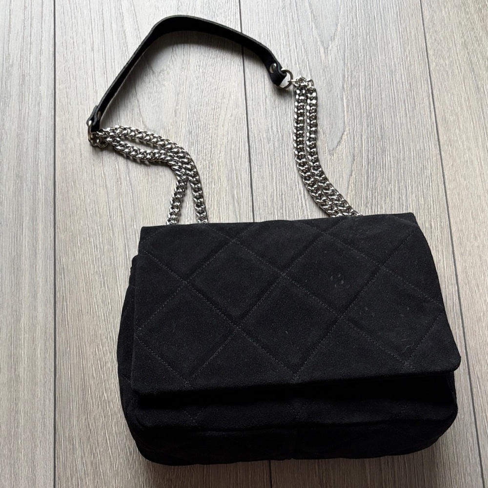 L’intervalle Quilted Suede Chain Shoulder Bag
